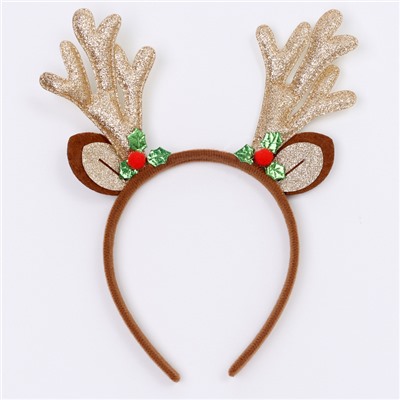 Ободок новогодний карнавальный «Рога», МИКС