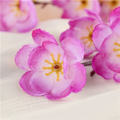 Цветы искусственные «Ветка яблони», 4.5×58 см, сиреневые