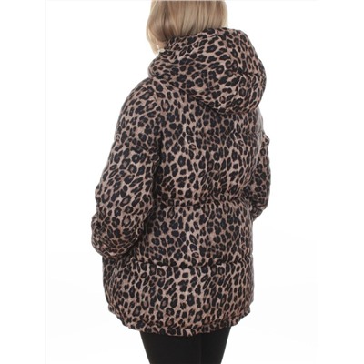 SJ 2251 BROWN /LEOPARD Куртка зимняя женская (200 гр. холлофайбер)