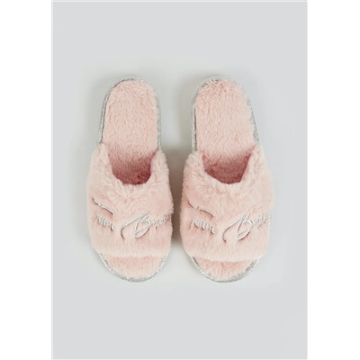 Pink Team Bride Slider Slippers