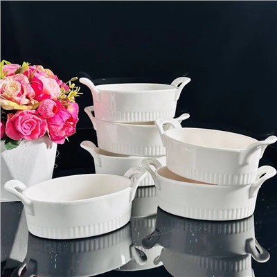 142-055 Набор из 6 овальных салатников 16см в под.уп.(х8)Фарфор