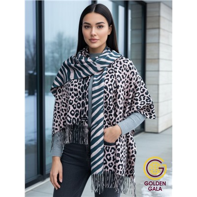 Палантин теплый кашемировый с двусторонним принтом Арт 2322/7