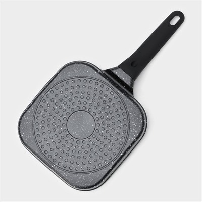 Сковорода-гриль Доляна «Моно», d=18 см, индукция, литой алюминий, чёрная