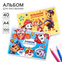 Альбом для рисования на скрепке 40 листов, 2 штуки, «Щенячий патруль»