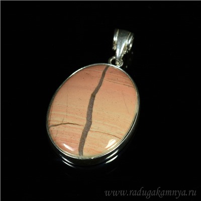 Посеребрение. Кулон с яшмой овал 27*36мм