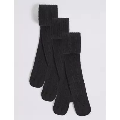 3pk of Cable Knit Tights