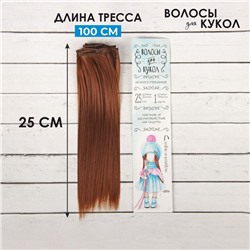 Волосы - тресс для кукол «Прямые» длина волос: 25 см, ширина:100 см, цвет № 30В