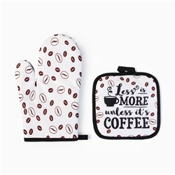 Кухонный набор Доляна "Coffee", прихватка 17х17 см, варежка 26х16 см, 100% п/э