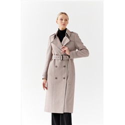 Пальто женское демисезонное 25797 (коричневый/ёлочка)