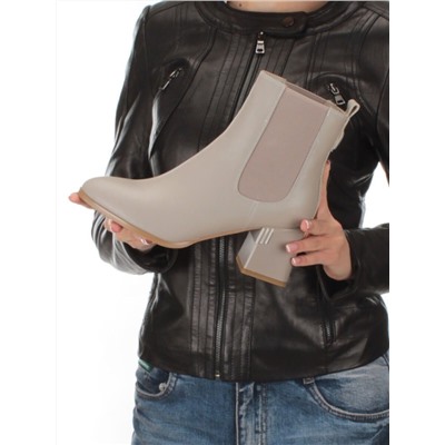 01-PCM359-2 GRAY/BEIGE Ботинки Челси демисезонные женские (натуральная кожа, байка)