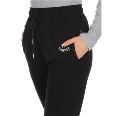 Q-03 BLACK Брюки спортивные женские (85% хлопок, 15% полиэстер)