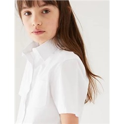 2pk Girls’ Pure Cotton School Shirts (2-18 Yrs)