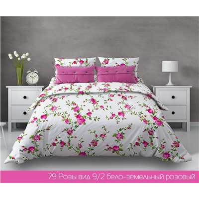 Пододеяльник из бязи Розы розовый плотностью 120 гр-м²