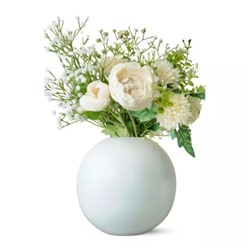 Белая металлическая ваза для цветов, Metal Ball Flower Vase (White, Medium), произв. Behoma