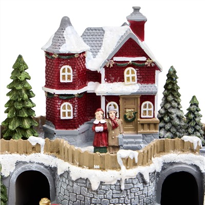 МУЗЫКАЛЬНАЯ СТАТУЭТКА "ЗАГОРОДНЫЙ ДОМИК" С LED-ПОДСВЕТКОЙ 19,5Х19,5Х17,5 СМ