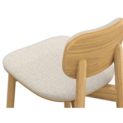 Стул полубарный с обивкой Saga, рогожка, бежевый