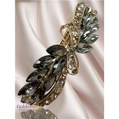 Заколка автомат для волос с кристаллами 6 штук  «Блеск элегантности» ЭЛЗ7/07