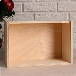 Подарочная коробка деревянная «Новогодние игрушки», 20×14×8 см, ящик с крышкой, упаковка
