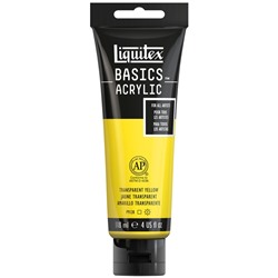 Краска акриловая художественная Liquitex "Basics", 118мл, туба, 045 желтый прозрачный