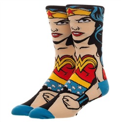 33351 DC Comics | Носки "Чудо Женщина", р-р 38-44 (красный/голубой/черный/сжаты кулаки)