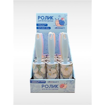 Ролик для чистки одежды "Flowers", 10 см*60 листов, шоу-бокс iLikeGift 12 шт.