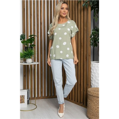 Блуза Любава (оливковая) Б13149-41М