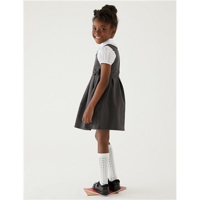 Girls' Cotton Knitted School Pinafore (2-12 Yrs)