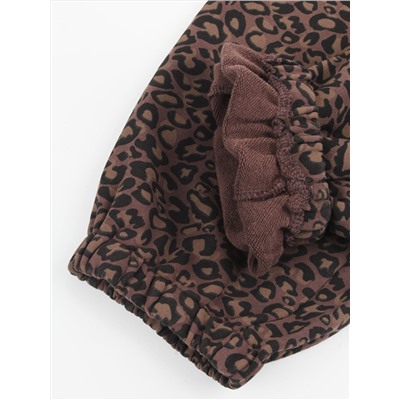 9001 LEOPARD/BLACK Брюки спортивные женские (95% хлопок, 5% спандекс)