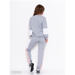 Серый трикотажный спортивный костюм на кулиске