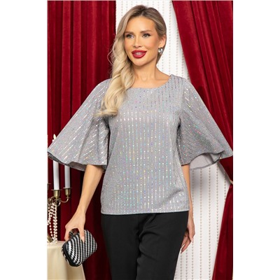 Блуза праздничная Ты ослепляешь! (серая) Б14699-7М