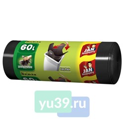 Мешки для мусора JAN с завязками, черные, 60 л., 26 шт.