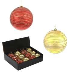 GAEM Набор из 12шт Украшение новогоднее Шар "Золотистая спираль", D10 см, L44 W33 H10,5 см