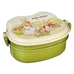 829-143 Ланчбокс квадратный "Зайчата" (тарелка, ложка-вилка)