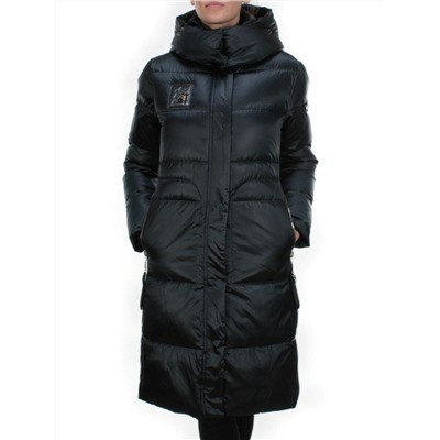 9110 DARK GREEN Пальто зимнее женское FLOWERROVE (200 гр. холлофайбера)