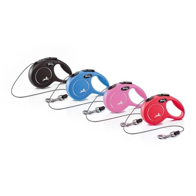 Поводок-рулетка Flexi New Classic CAT XS (до 8 кг) 3 м трос, голубая