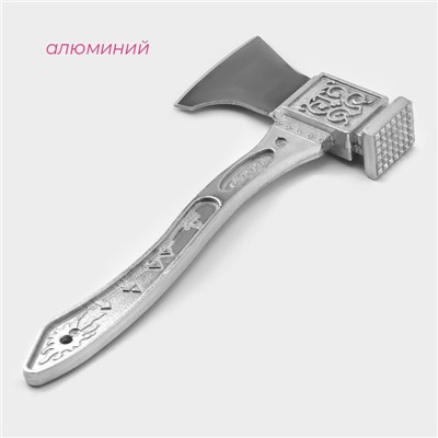 Молоток для мяса с топориком Доляна, 22 см, серый