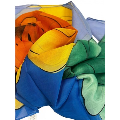 Шарф шифоновый с цветочным рисунком 3D Арт М52/16