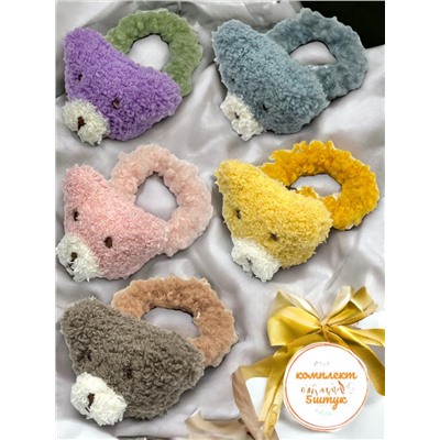 Резинка для волос меховая "Медвежонок" РД7 5 шт