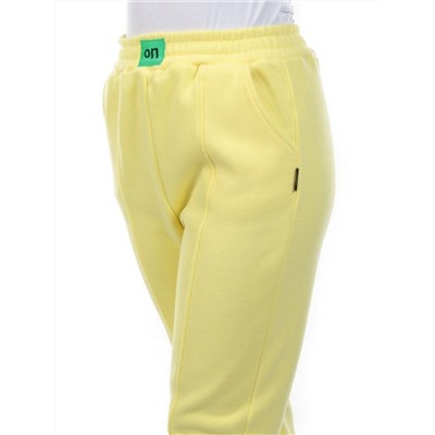 07 YELLOW Брюки спортивные женские на флисе (100% хлопок) 7986