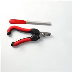 Набор по уходу за когтями: когтерез боковой (отверстие 11 мм) и пилка, микс цветов