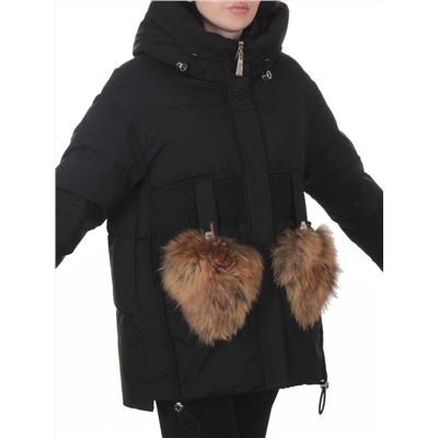 8809 BLACK Куртка зимняя женская (200 гр. холлофайбер)