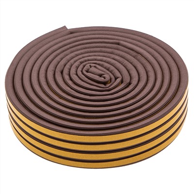 Уплотнитель резиновый, 12 м, профиль "D", коричневый Сибртех