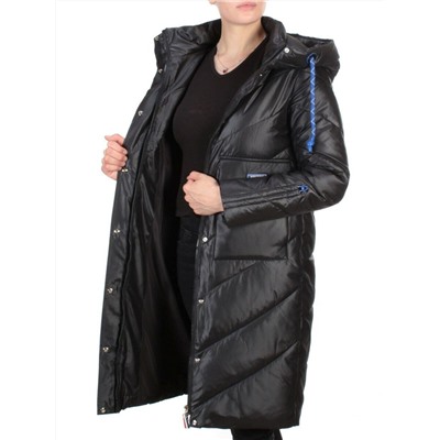 9190 BLACK Пальто зимнее женское EVCANBADY (200 гр. холлофайбера)