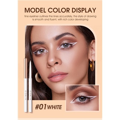 O.TWO.O Гелевая подводка для глаз Gel Eyeliner Waterproof Soft Eye Liner Pencil Quick Dry Makeup SC028 №01 White