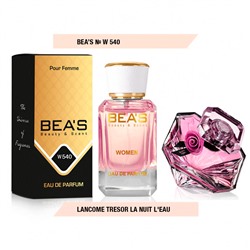Beas W540 Ланком Tresor La Nuit L'eau De Parfum Women edp 25 ml, Парфюм женский Beas W540 создан по мотивам аромата Ланком Tresor La Nuit L'eau De Parfum