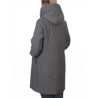 A618 GRAY/GREEN Пальто зимнее женское (верблюжья шерсть, 120 гр. холлофайбер)