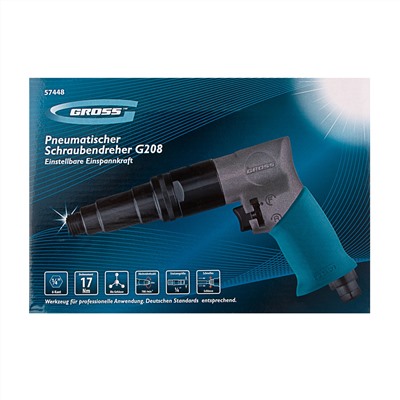 Шуруповерт пневматический G208, 1/4, 17Нм, 700 об/мин Gross