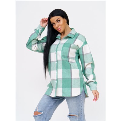 930 Рубашка клетка салатовый Свт