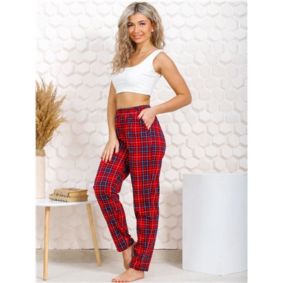 614 Брюки Клетка красный Свт