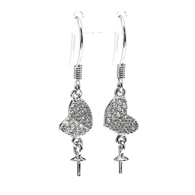 Швензы С925 петля 11*7мм с фианитами, 1пара